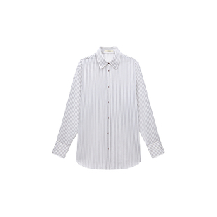 OCHIRLY欧时力 色织丝棉条纹长袖衬衫女防晒休闲上衣2025夏季新品