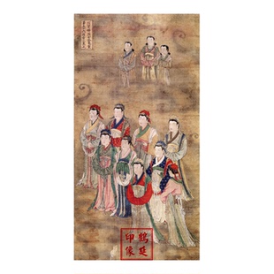 宝宁寺水陆画往古三贞九烈贤妇烈女孤魂众水陆画不含装裱90X46cm