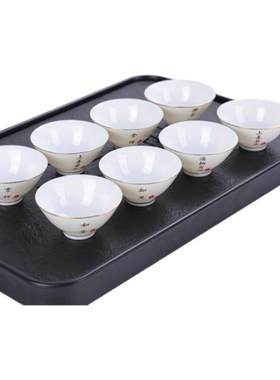 一格禅语羊脂玉白瓷中式功夫茶杯