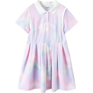 巴拉巴拉童装女童裙子儿童连衣裙2026夏装透气polo速干网球运动裙