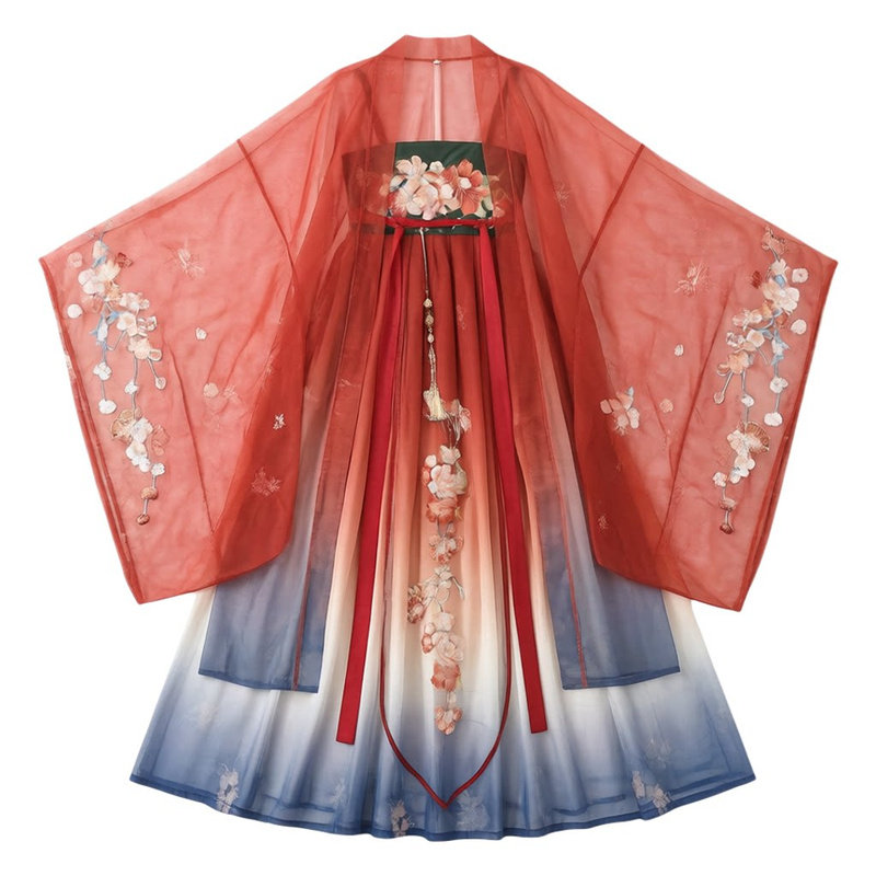 凝紫萱唐制汉服刺绣诃子裙大袖衫