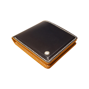 匠心 英国je马缰革短款钱包男手工缝制马具皮925银扣复古钱夹包邮