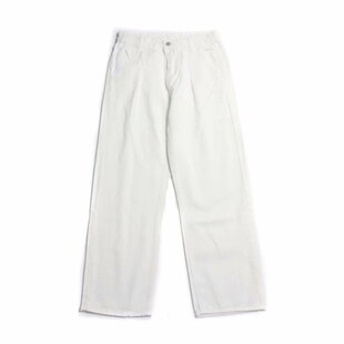 日系复古水洗白色牛仔裤子男ins阔腿宽松直筒长裤大码拖地坠感裤