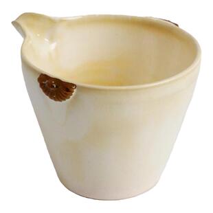 日本常滑烧 丹下悦子 白釉金彩180ml 纯手工日式紫砂陶公道杯茶具