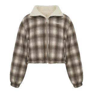 ANN ANDELMAN新款女士仿羊羔绒双面穿格子外套银泰百货 301286