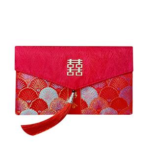 2025新款结婚封包流苏高级布艺新婚专用改口敬茶随份子万元红包袋