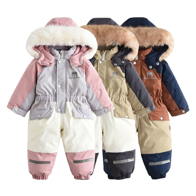 宝宝特厚滑雪服婴幼儿爬服连体衣外出服防风防水儿童冬季工作服