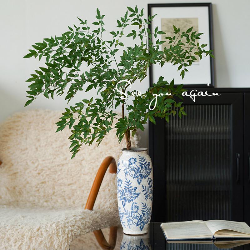 新中式高级感复古青花瓷陶瓷花瓶客厅仿古冰裂纹插花家居装饰摆件