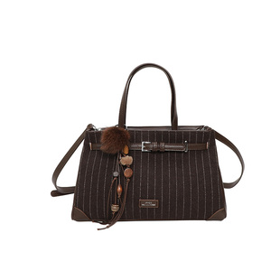 手提单肩包秋冬高级感小众通勤超大容量托特包休闲美拉德条纹包包