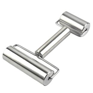 不锈钢擀面杖榉木滚轮滚筒饺子皮用压面皮烘焙双头擀面神器擀面棍