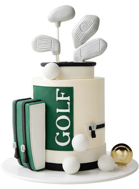 橙路生日蛋糕创意golf男士蛋糕