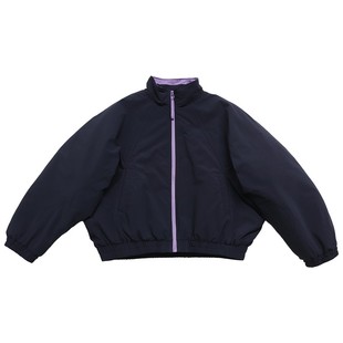 鹿与飞鸟“桑葚&覆盆子”立领蝙蝠袖两色夹克短款棉服外套7242