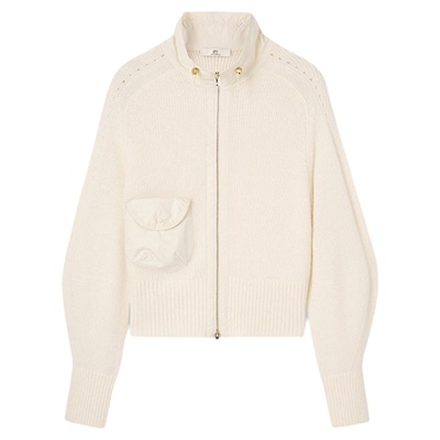 【商场同款】HPLY荷比俪2026春新款立体口袋灯笼袖机能风毛针织衫