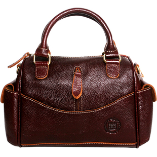 藏皮客中号包包手提包女真皮手工复古枕头包头层牛皮斜挎波士顿包