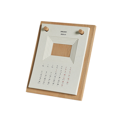 2026年新款木质台历办公桌面摆件