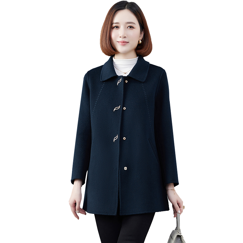 卡若维娅双面羊毛大衣简约外套女