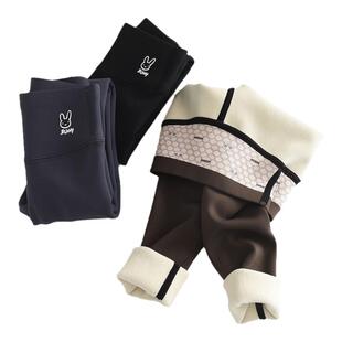 亲子母女装女童加绒鲨鱼裤新款冬季时尚新款加厚儿童芭比打底裤子