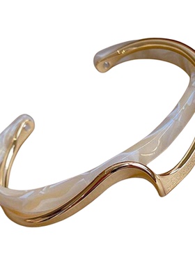 真金电镀贝母开口手镯轻奢小众