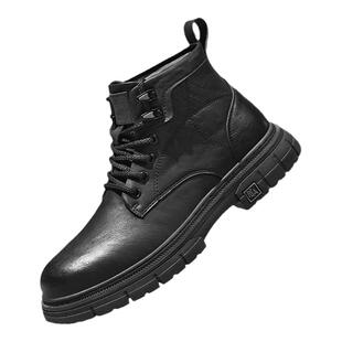 HLA/海澜之家男鞋2025新款马丁靴男士英伦高帮时尚流行工装靴子男