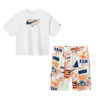 【套装】Nike 3brand童装男童T恤短袖短裤夏季儿童运动上衣五分裤