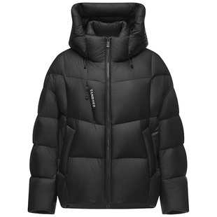 坦博尔连帽短款鹅绒羽绒服女款冬季2025新款宽松休闲加厚保暖外套