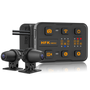 HFK HM502 603摩托车专用行车记录仪前后双镜头防水胎压监测HM702