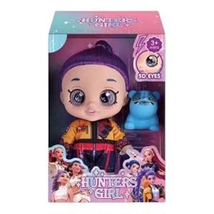 新品爆款7寸K-POP猎魔女团娃娃5D眼音乐带搪胶公仔迷你虎