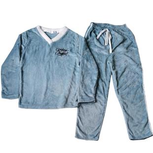 睡衣女冬天加厚法兰绒加大码胖mm200斤珊瑚绒秋冬新款家居服套装