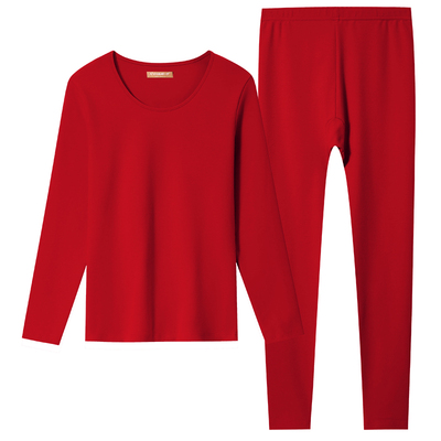 男女大红色本命年纯棉保暖内衣