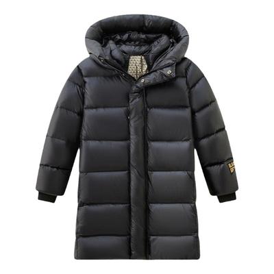 黑金儿童羽绒服中长款加厚长款潮