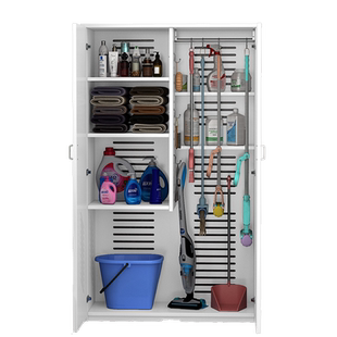 家用清洁工具扫帚拖把收纳柜防水防晒靠墙大容量杂物柜阳台储物柜