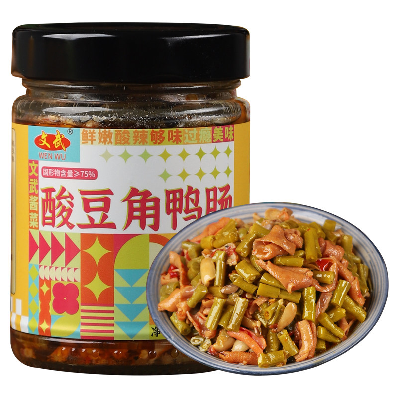 酸豆角鸭肠下饭菜瓶装开胃味小咸菜大全特产熟食酱菜拌面拌饭神器