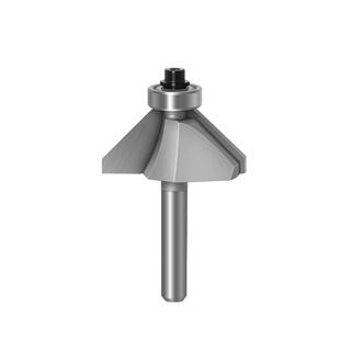 金锥45度斜角刀木工铣刀修边机雕刻机刀头刀刃带轴承斜边倒角刀