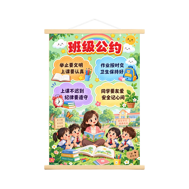 班级公约幼儿园小学教室班规挂画