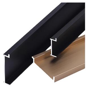 铝合金F型槽卫生间隔断淋浴房预埋件玻璃卡槽U型包边条瓷砖收边条