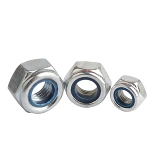 尼龙自锁螺母泰展英美制铁镀锌尼龙锁紧螺母6#-32到1-1/2防松螺母