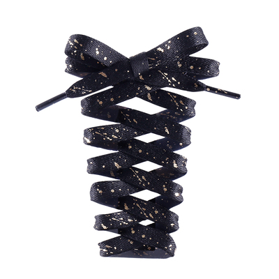 男女白黑色烫金腰果花泼墨鞋绳