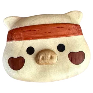 小猪钥匙扣奋斗猪手机挂件可爱加油猪新年礼物送女朋友实木装饰品