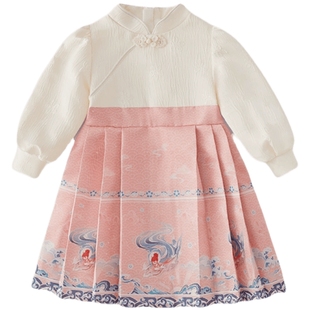 马面裙女童小童春季两件套汉服裙子春秋儿童中式衣服宝宝春装女宝