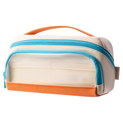 得力大容量笔袋横板立式磁吸