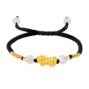 水贝黄金官方旗舰店999足金貔貅手链手串手绳男女纯金小克重礼物