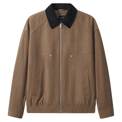 卡宾拼接领巴恩风底特律复古夹克