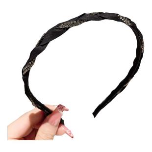 2025年新款潮水钻辫子网红发箍女简约细发卡洗脸外出头箍压发头饰