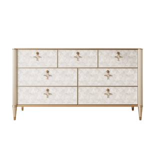 全实木贝壳斗柜卧室客厅五斗柜轻奢简约高级真贝壳斗橱收纳置物柜