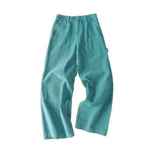 CoosRetro秋季新款男士复古水洗做旧工装铆钉设计牛仔裤休闲长裤