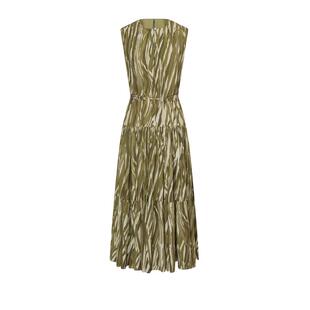 Scofield女装时尚橄榄绿连衣裙法式浪漫无袖碎花长裙夏季裙子