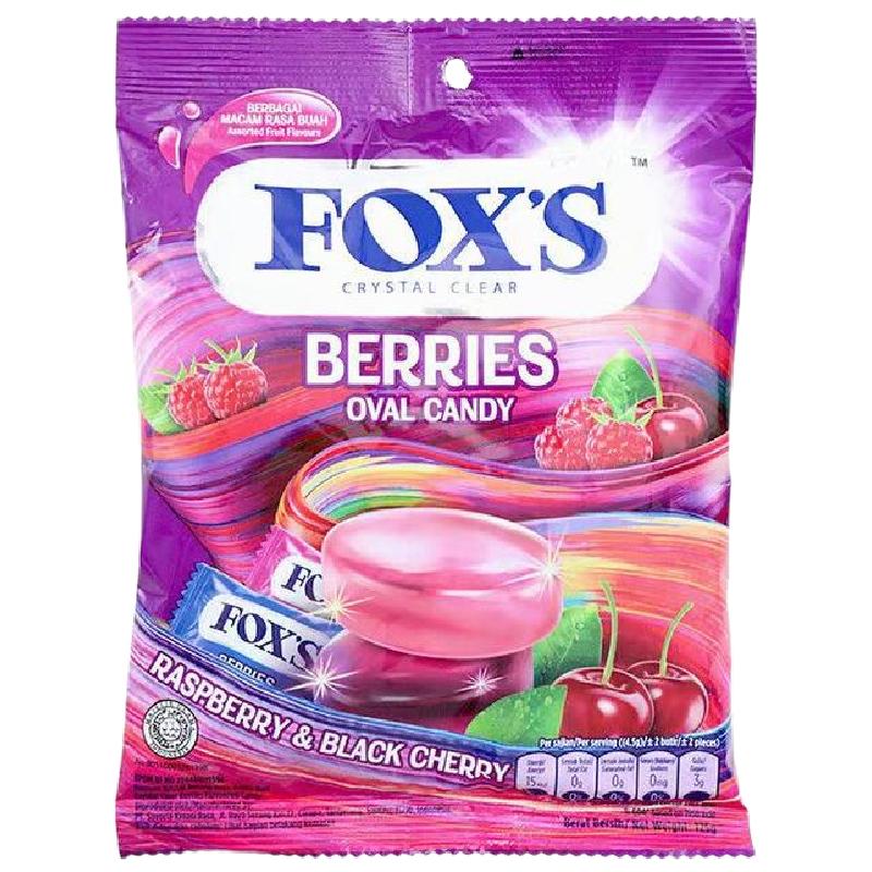 Foxs糖果印尼进口FOXS水晶糖125g霍士水果味硬糖休闲零食薄荷糖