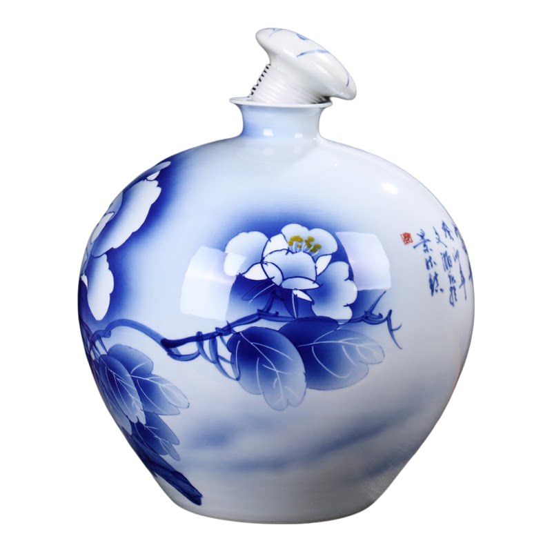 青花瓷陶瓷酒瓶景德镇手绘复古