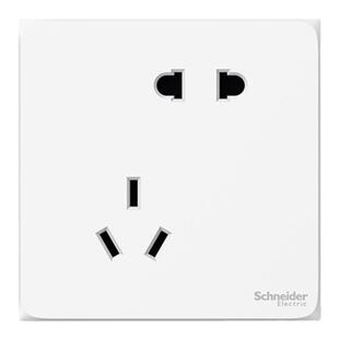 施耐德开关插座面板皓呈白系列家用暗装一开5五孔86型二三插开关