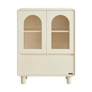 全友家居奶油风客厅沙发储物边柜2025新款餐厅餐边柜实木腿书柜